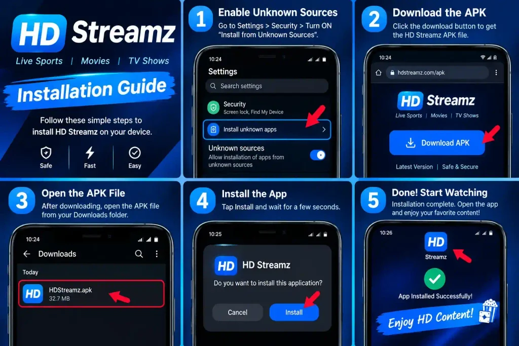 HD Streamz APK 4 installation of hd streamz